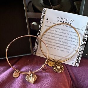 Alex and Ani Gold Charm Bracelets set of 4